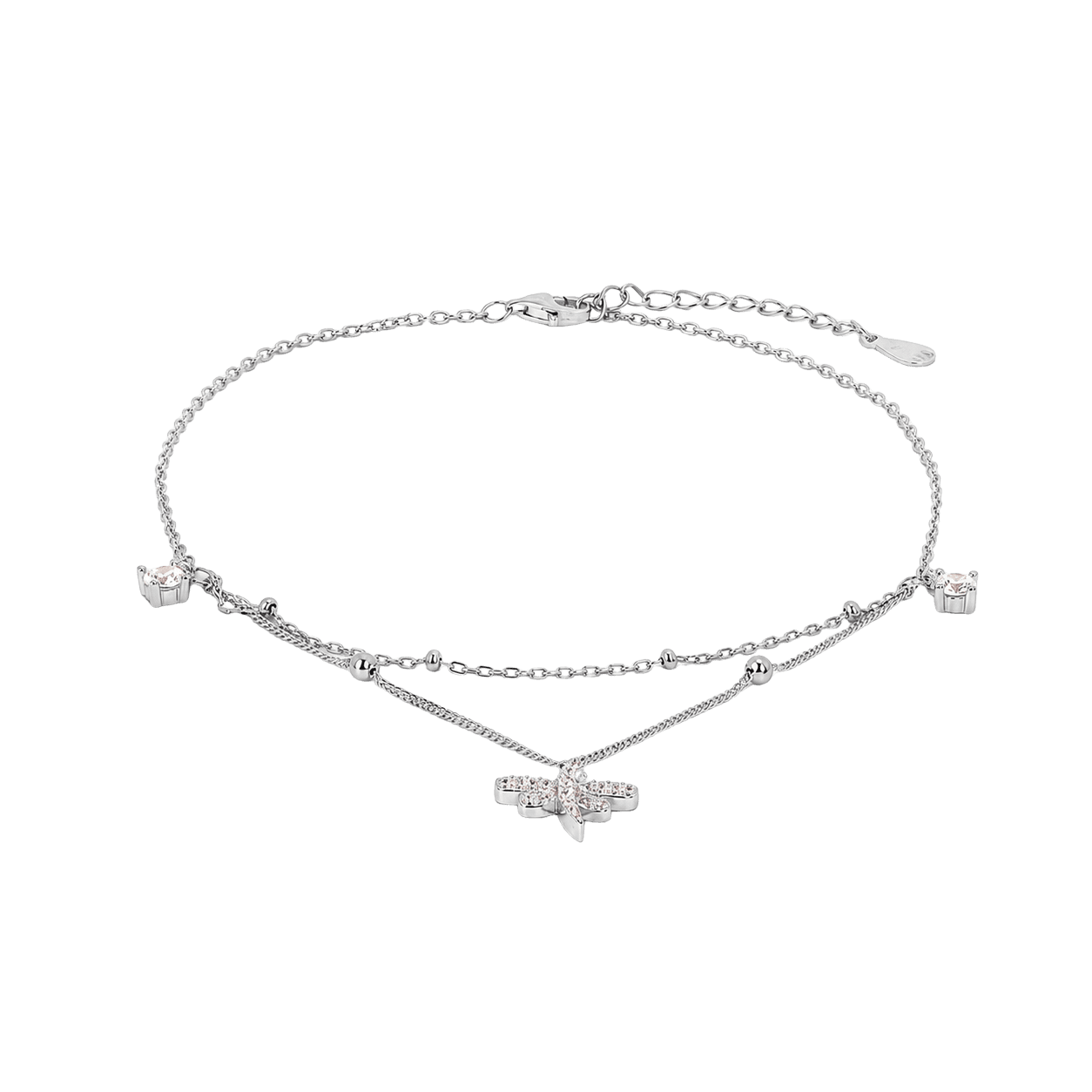 Butterfly Double Chain Anklet alternate view