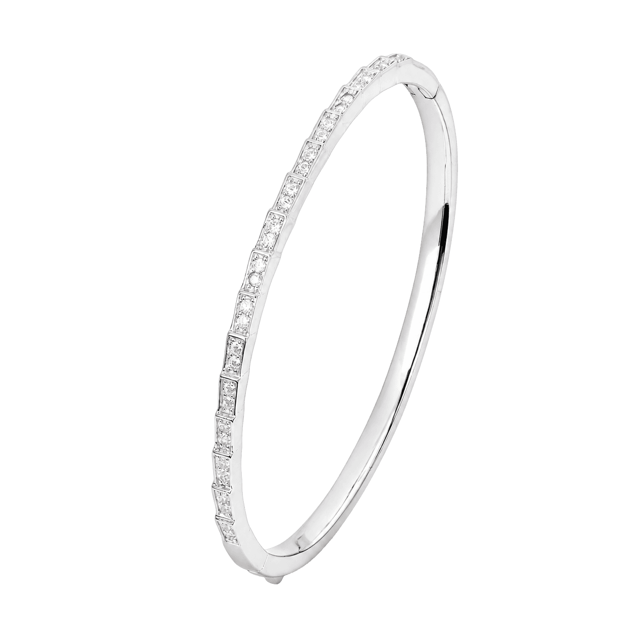 Diamond Channel Bangle Bracelet view 1