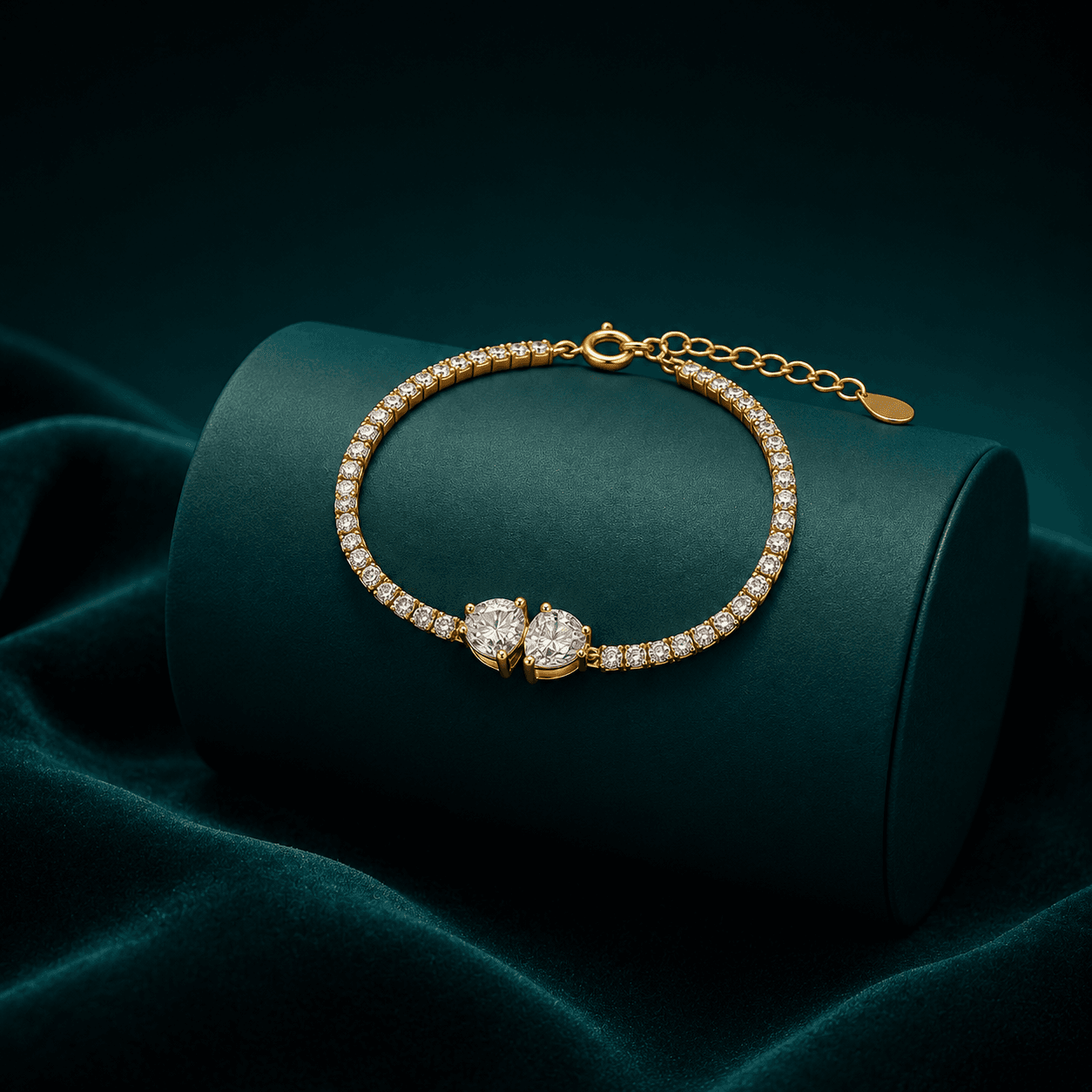 Heart Luxe CZ Chain Bracelet