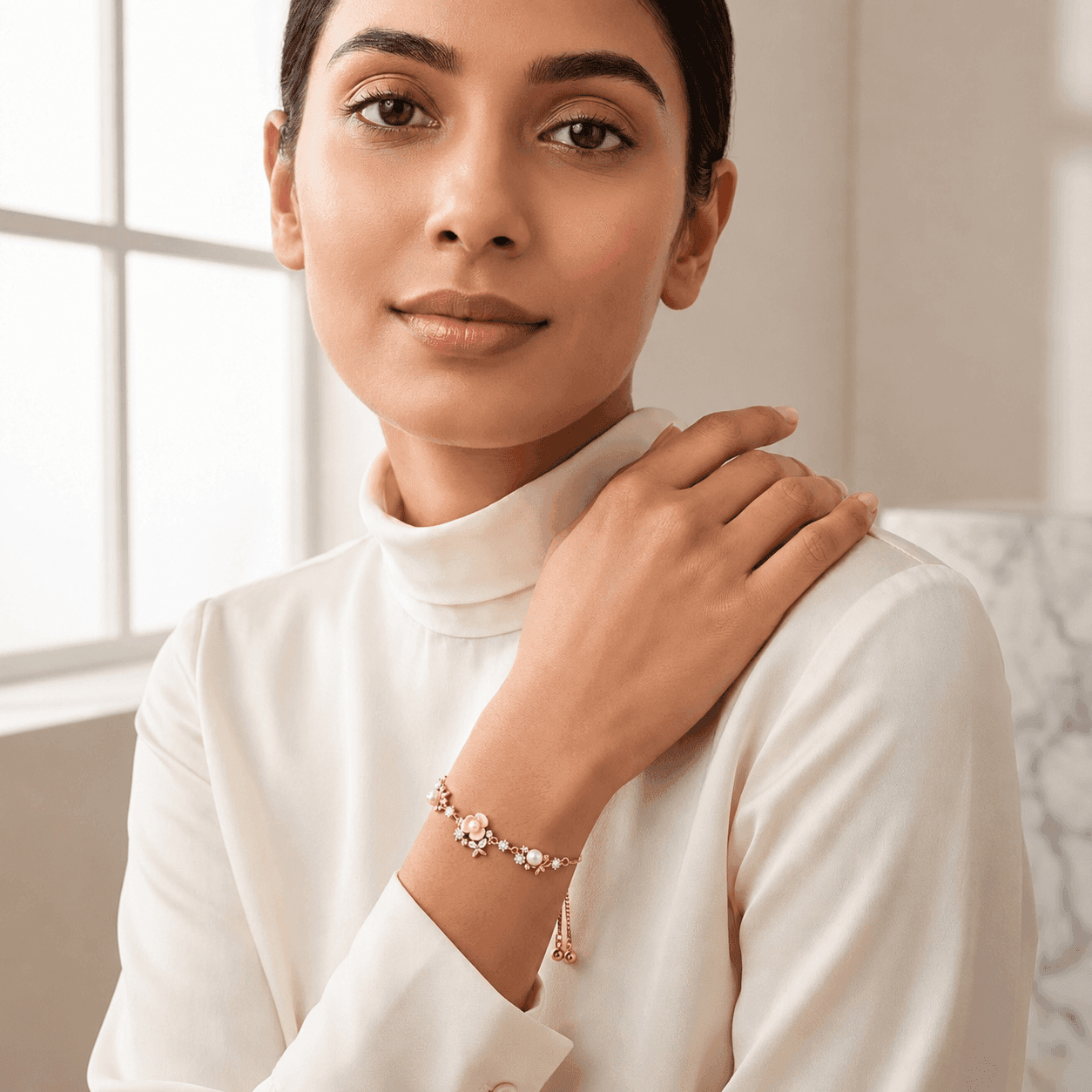 Lustrous Flora Chain Bracelet
