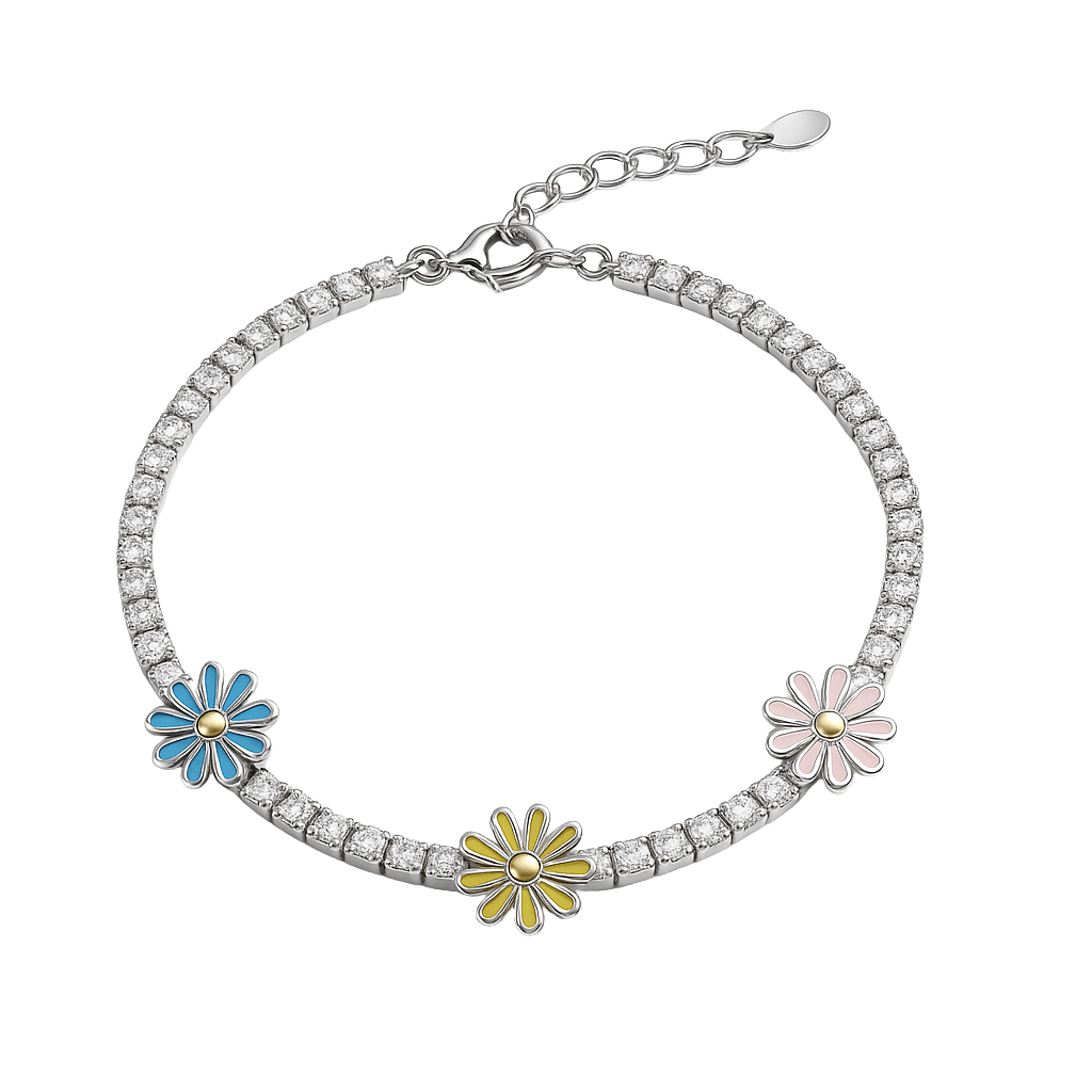 Multicolor Flower Chain Bracelet
