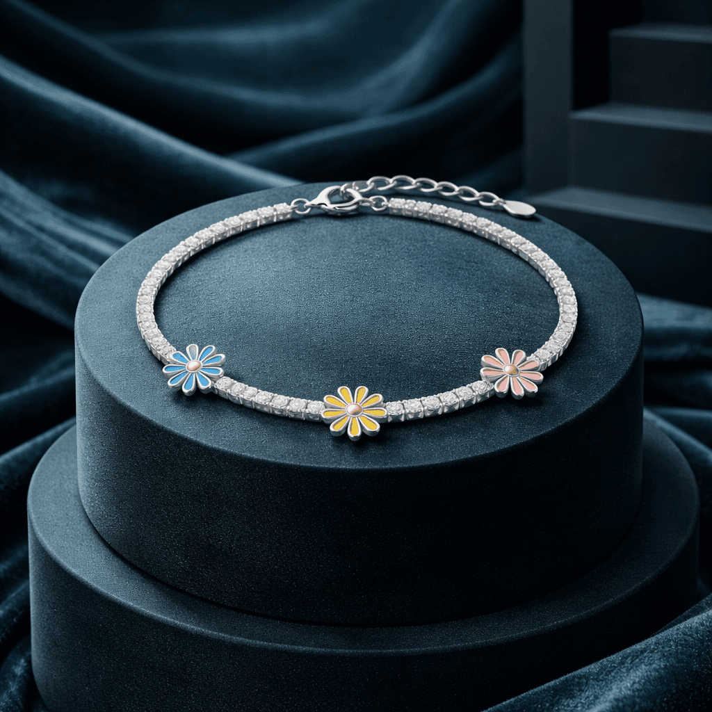 Multicolor Flower Chain Bracelet