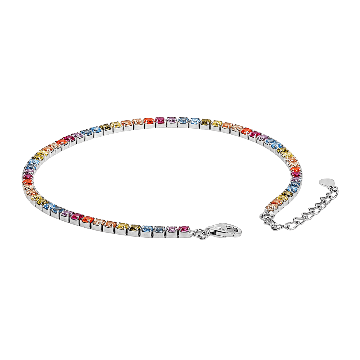 Multicolor Gemstone Silver Bracelet alternate view