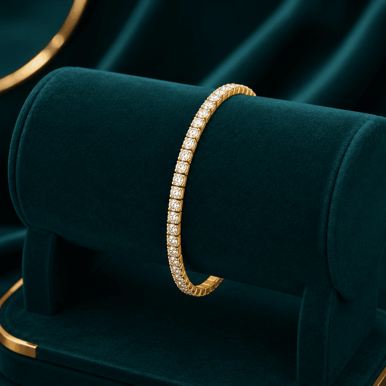 Solitaire CZ Elastic Silver Bracelet
