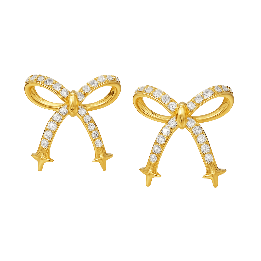 Aura Gold Bow Earrings