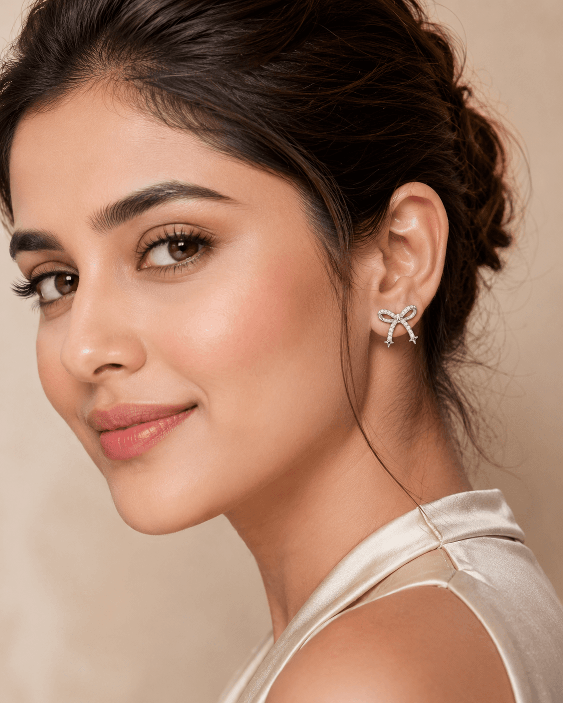 Aura Silver Bow Earrings