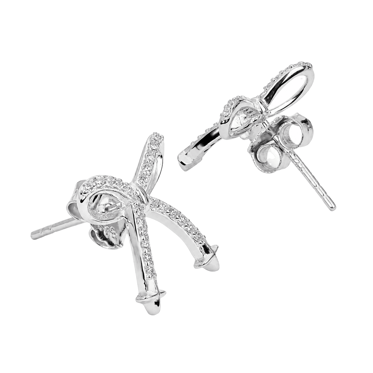 Aura Silver Bow Earrings alternate view