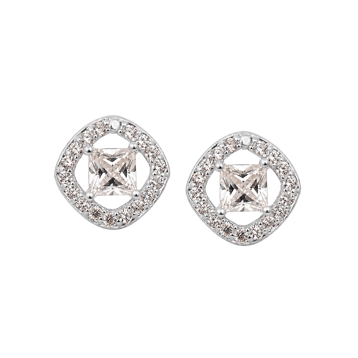 Aura Silver Solitaire Earrings