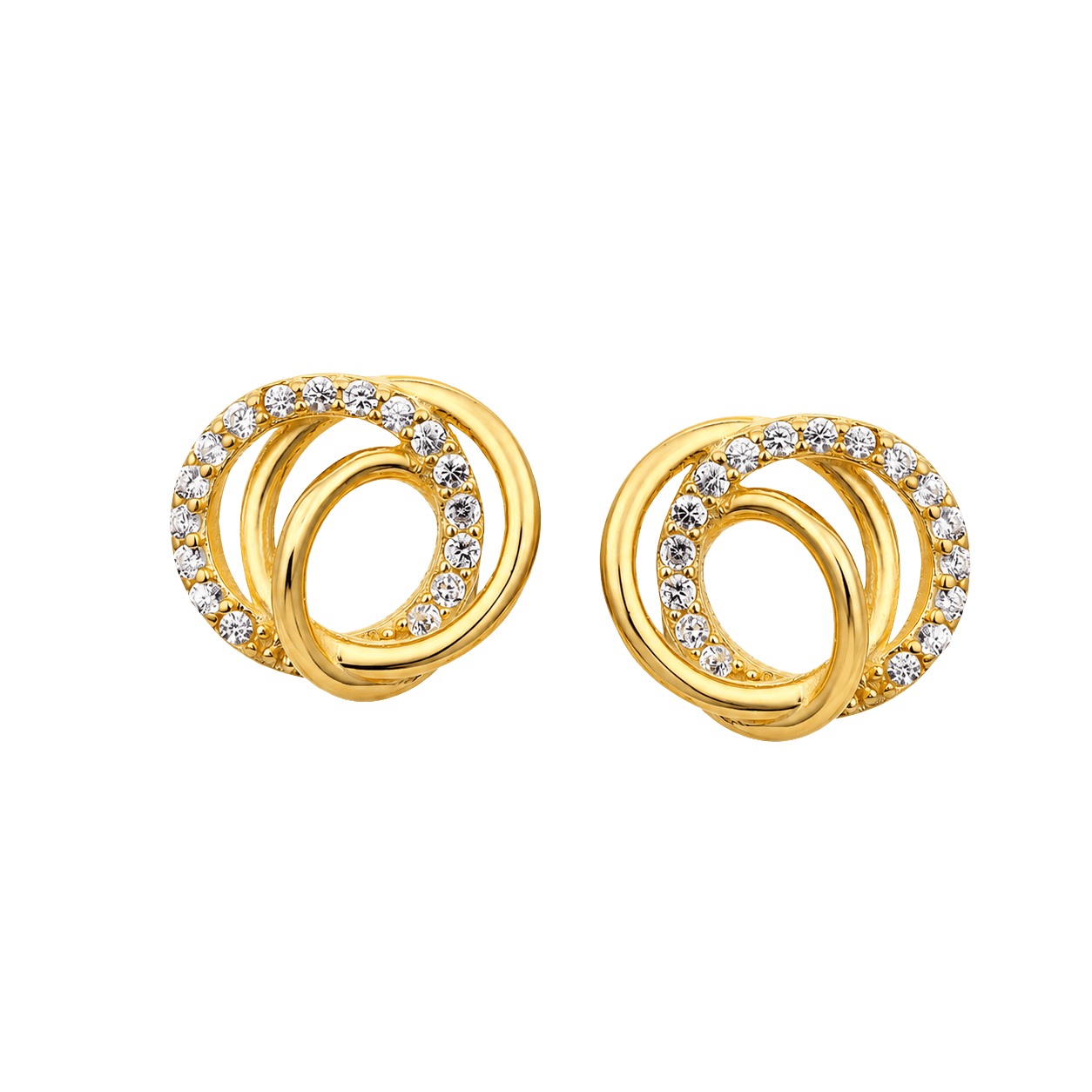 Infinite Spiral Golden Loop Earrings