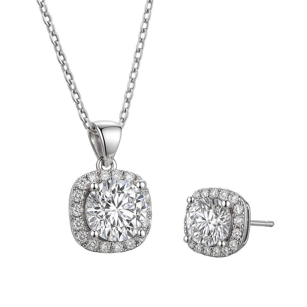Elegant Cushion Cut Diamond-Look Set alternate view
