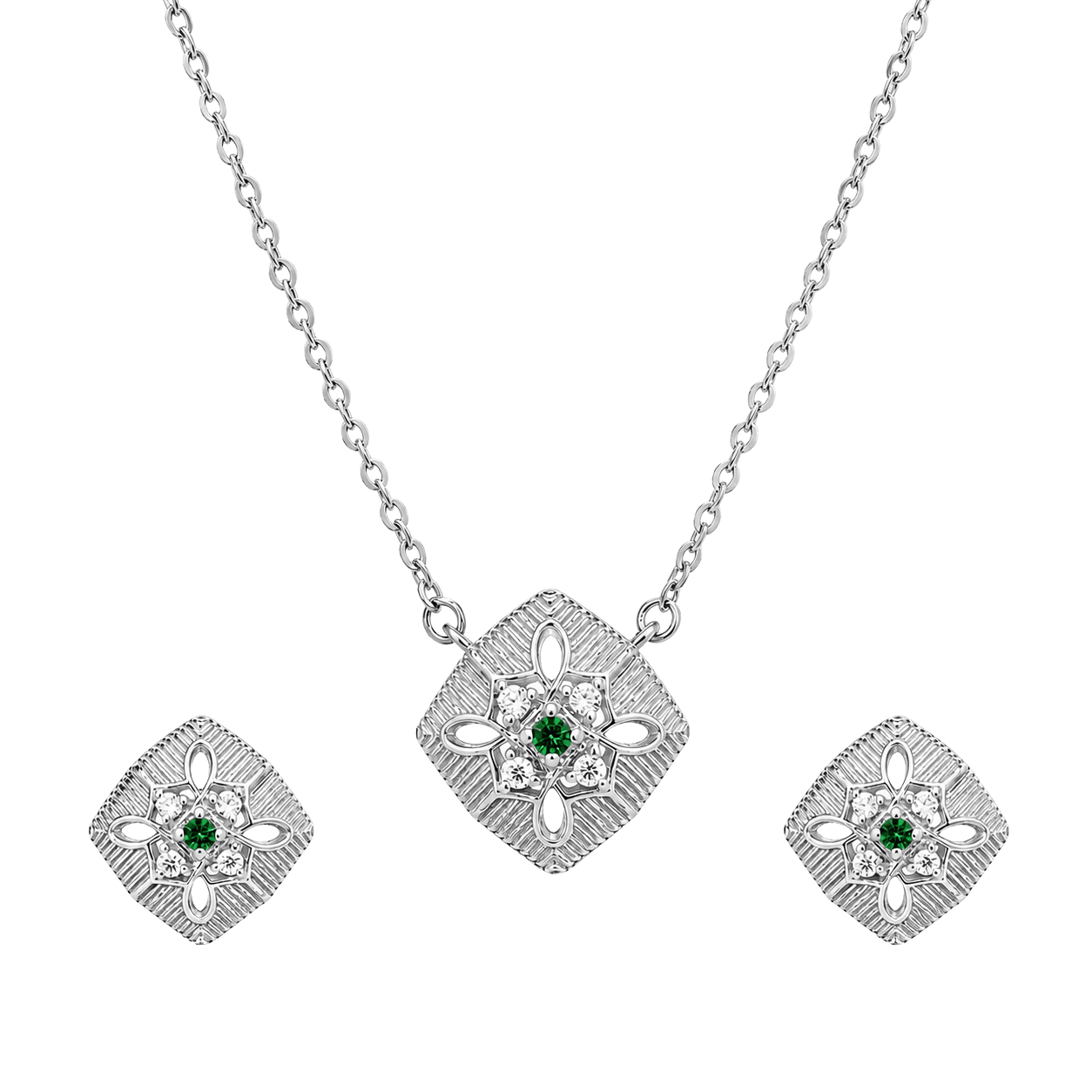Minimalist Square Geo-Link Jewelry Set view 1