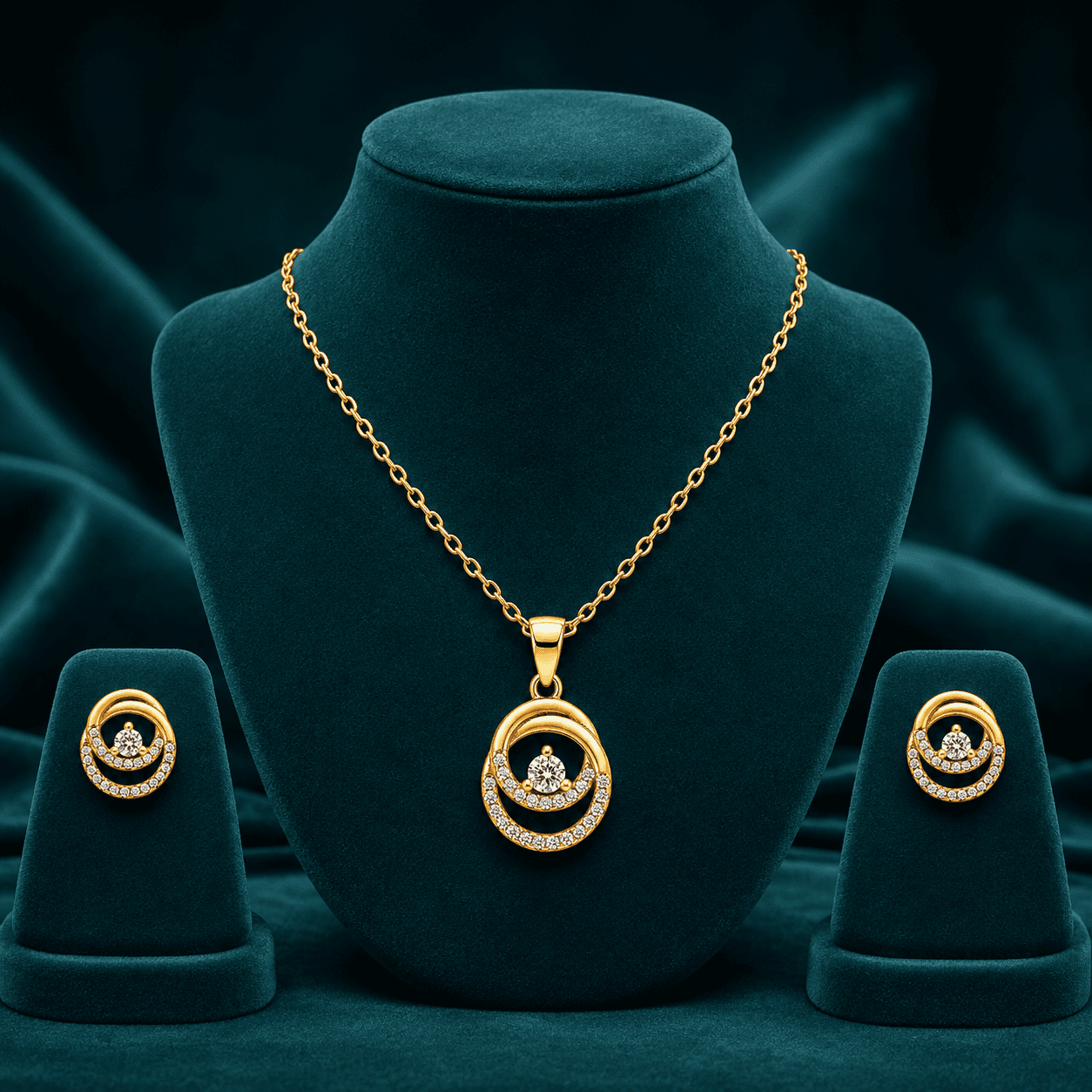 Modern Oval Link Eternity Jewelry Set