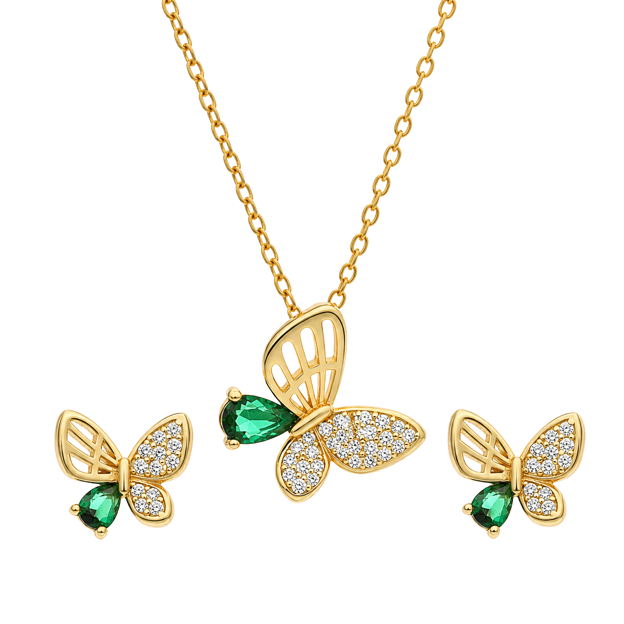 Monarch Butterfly Gold Plated Set