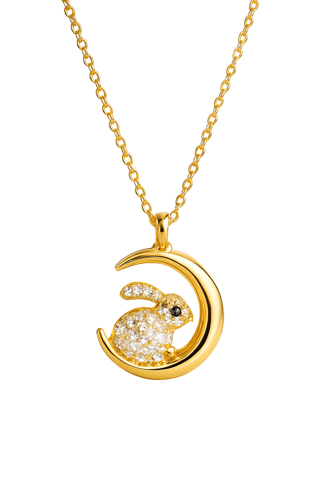 Dreamy Moon & Rabbit Chain Pendant view 1