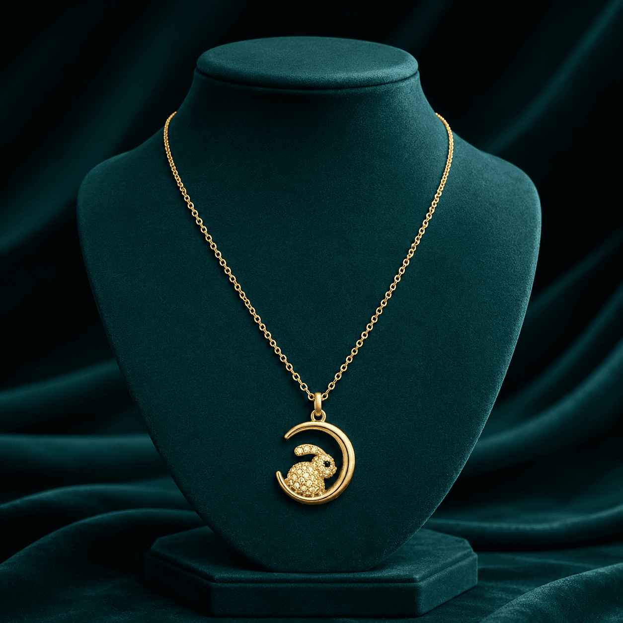 Dreamy Moon & Rabbit Chain Pendant alternate view