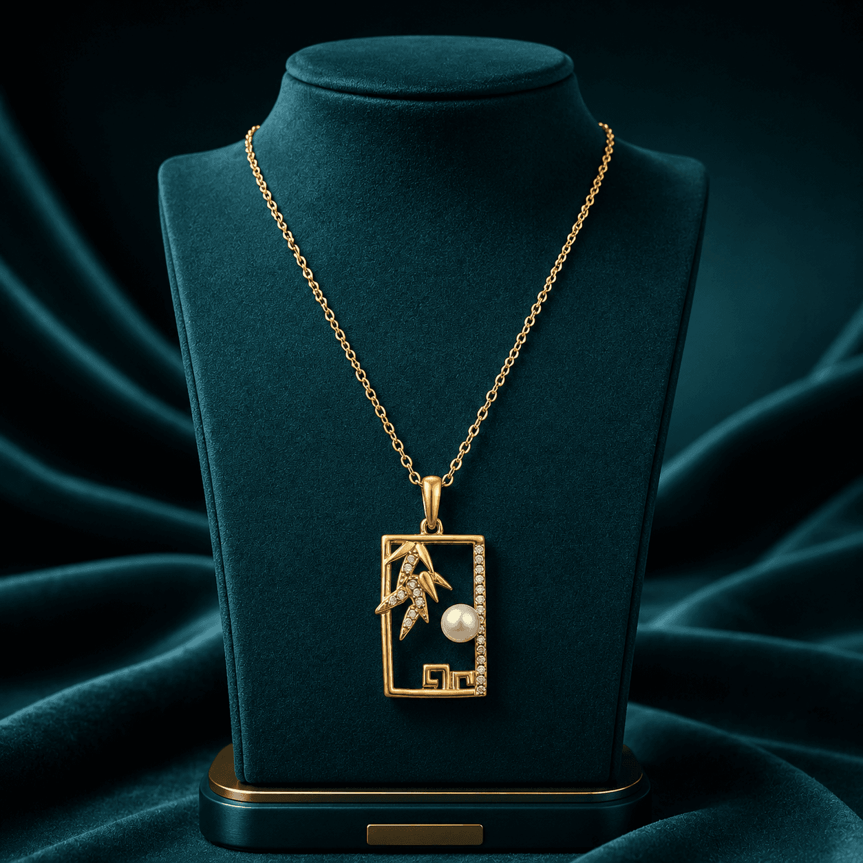 Pearl Zen Rectangle Necklace alternate view