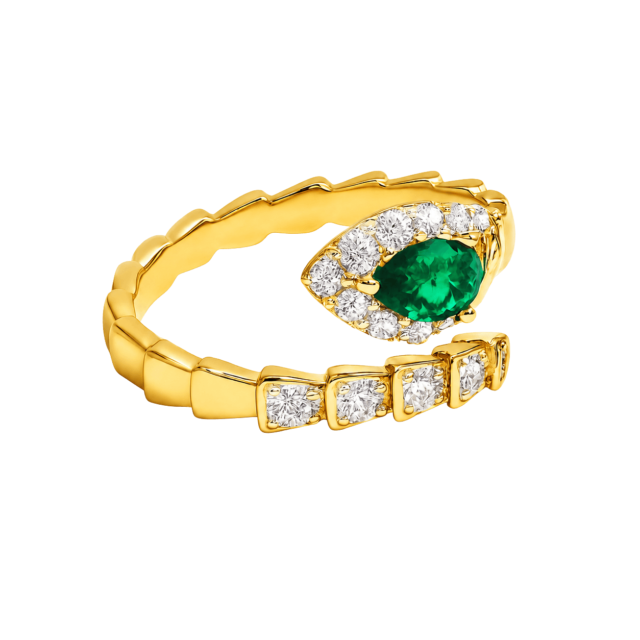 Emerald Green Marquise Wrap Ring alternate view