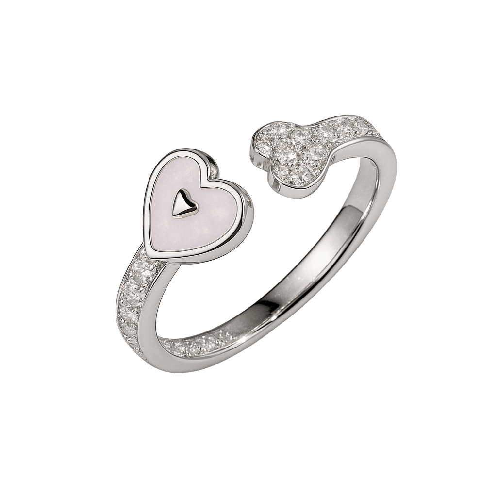 Silver Heart Silhouette Band Ring view 1
