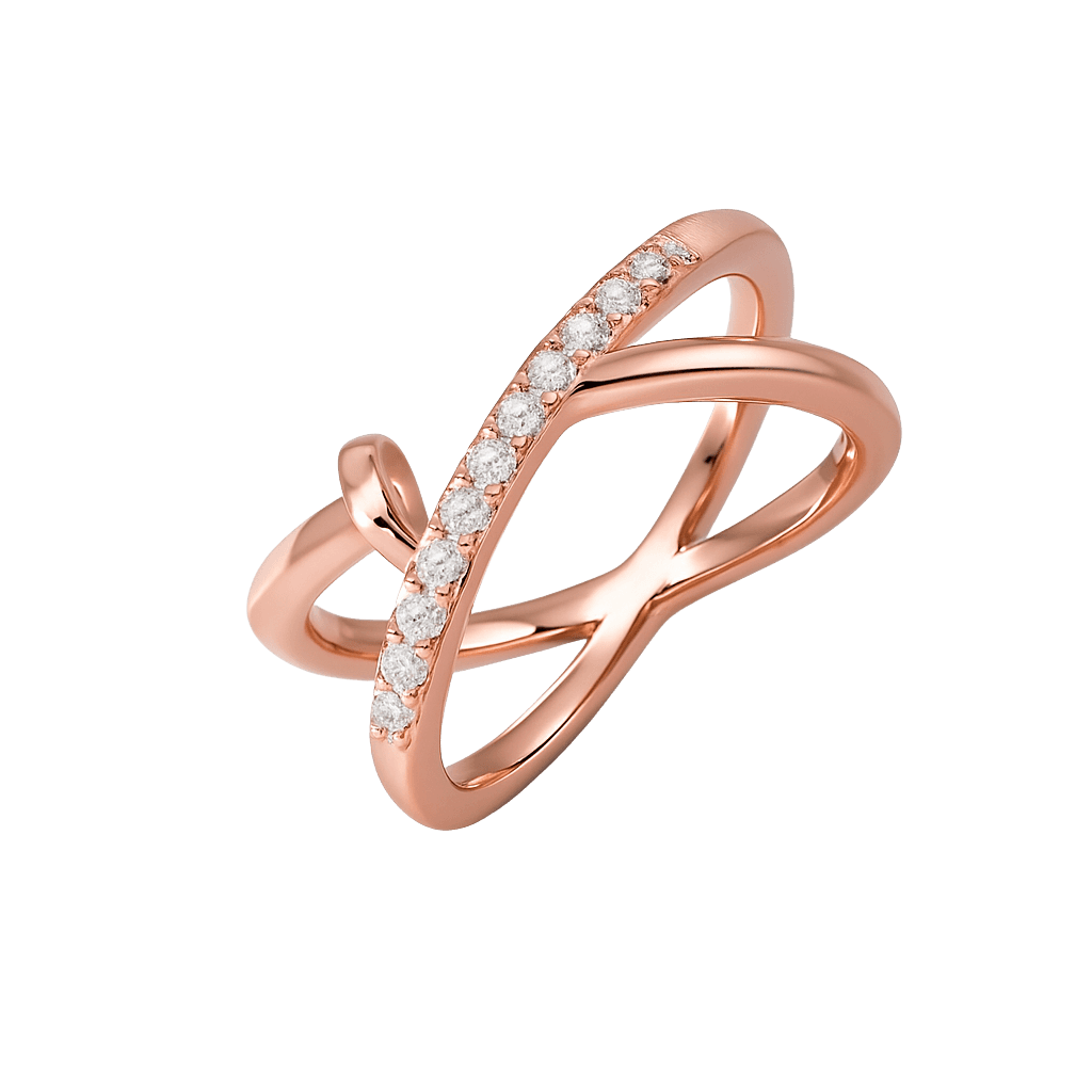 Infinity Twist Crystal Accent Ring view 1
