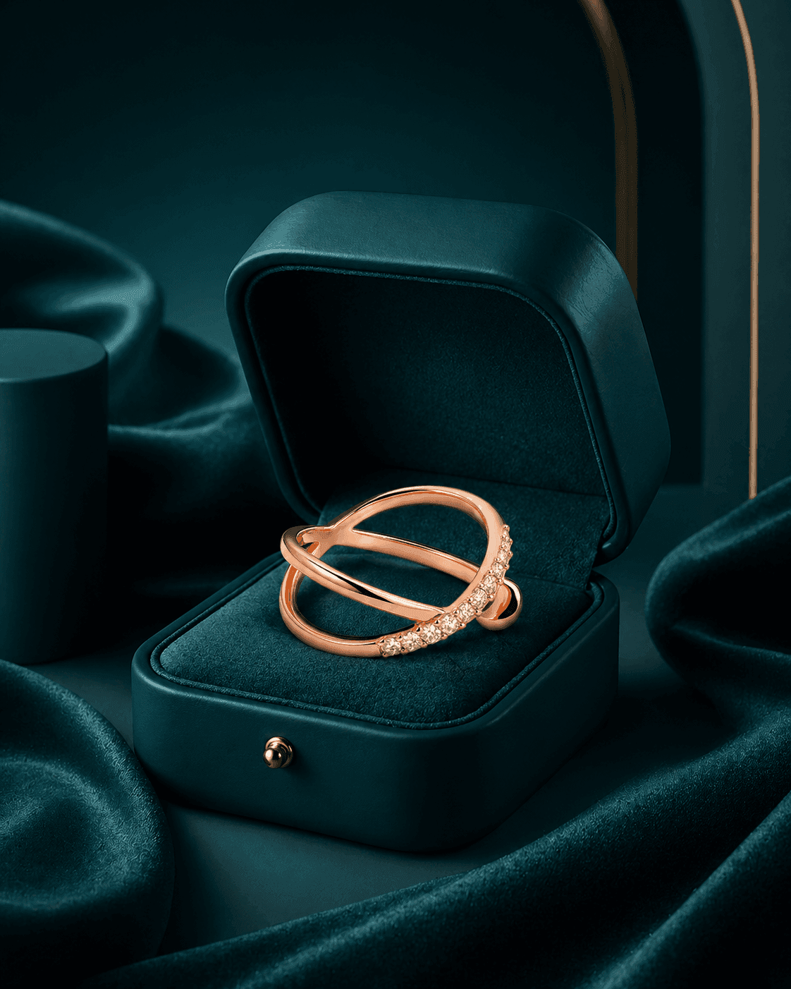 Infinity Twist Crystal Accent Ring