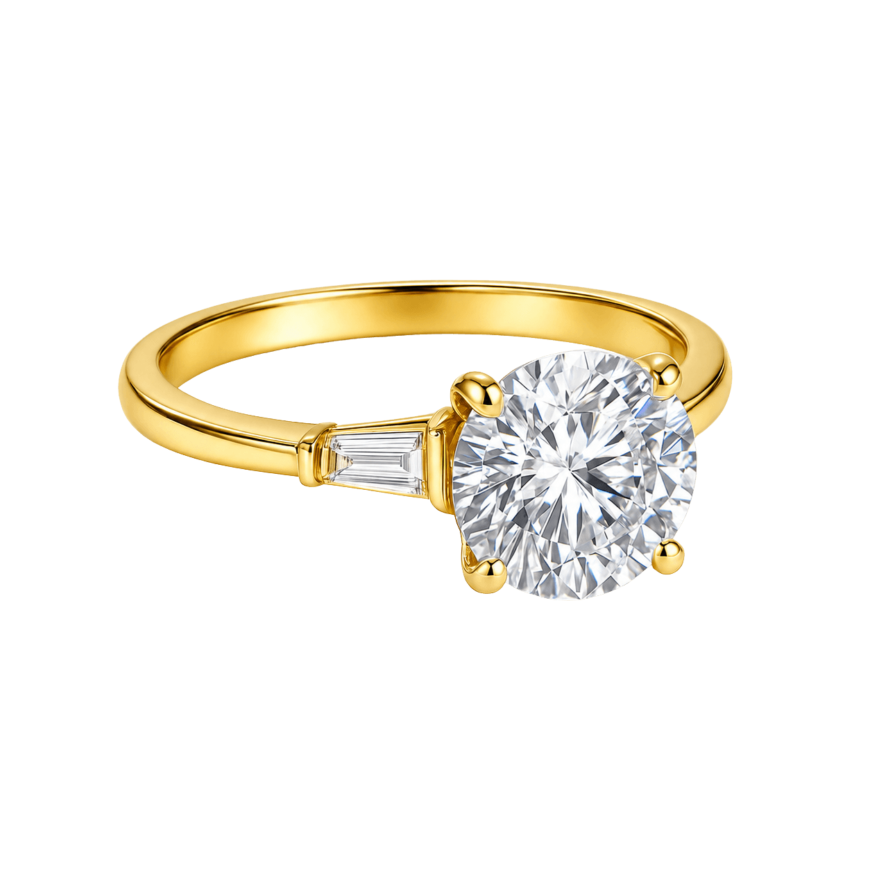 Gold Crystal Single Stone Ring alternate view